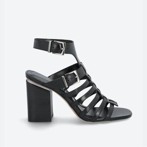 Vince Camuto Women's Hicheny Buckle High Heel Black Sandal Size 6.5